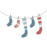 Christmas stockings on rope png