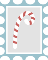 Postage stamp with striped candy stick png