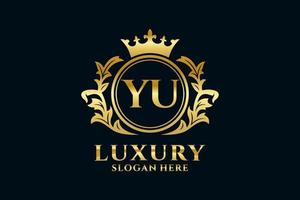 Initial YU Letter Royal Luxury Logo template in vector art for luxurious branding projects and other vector illustration.