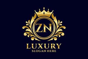 Initial ZN Letter Royal Luxury Logo template in vector art for luxurious branding projects and other vector illustration.