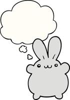 cartoon rabbit and thought bubble vector