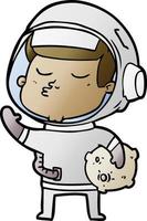 cartoon confident astronaut vector