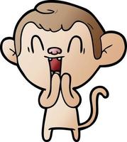 cartoon laughing monkey vector