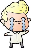 cartoon man crying vector