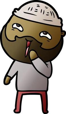 cartoon happy bearded man