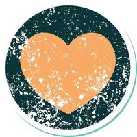 iconic distressed sticker tattoo style image of a heart vector