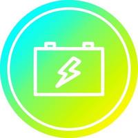 industrial battery circular in cold gradient spectrum vector