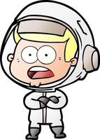 cartoon surprised astronaut vector