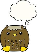 cartoon owl and thought bubble vector