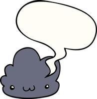 cute cartoon cloud and speech bubble vector