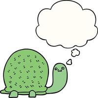 cute cartoon turtle and thought bubble vector