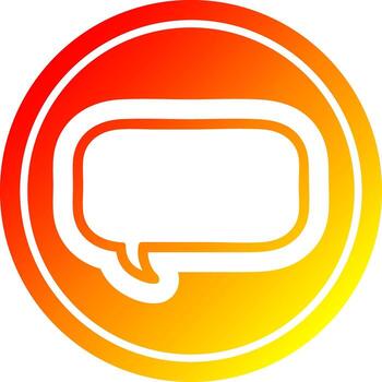 speech bubble circular in hot gradient spectrum vector