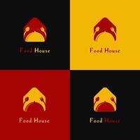 restaurante, casa de comida con plantilla de diseño de logo de cuchara y tenedor vector