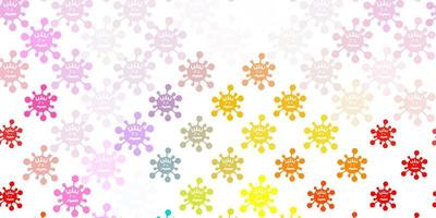 Light Multicolor vector pattern with coronavirus elements.