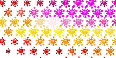 Light Multicolor vector pattern with coronavirus elements.