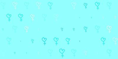 Light BLUE vector backdrop with women power symbols.