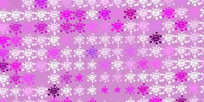 Light Purple, Pink vector pattern with coronavirus elements.