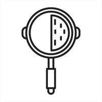 Pancakes in a frying pan outline icon vector