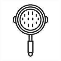 Pancakes in a frying pan outline icon vector