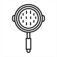 Pancakes in a frying pan outline icon vector