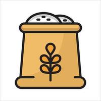 Flour Outline Color Icon vector