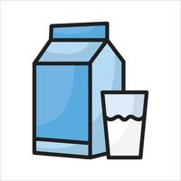 Milk Outline Color Icon vector