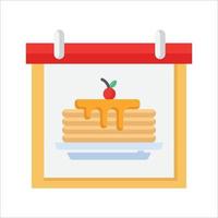 National Pancake Day Flat Icon vector