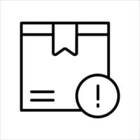 icono de línea de error de caja de envío vector