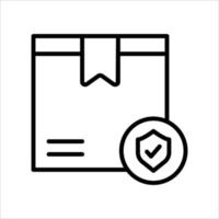 Secure delivery line icon vector