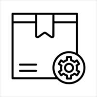 Delivery box setting line icon vector