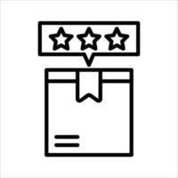 Delivery Box Rating Line Icon vector