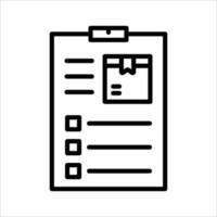 icono de línea de documento de caja de entrega vector