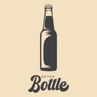 Imagen de vector libre de regalías de plantilla de botella de cerveza de vidrio vintage