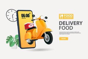 Mobile smart phone with app delivery tracking. Vector modern flat creative info graphics design on application. 3D Vector Illustrations.