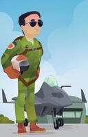 Jet Fighter Pilot Character vector