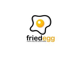 Fried egg logo design vector