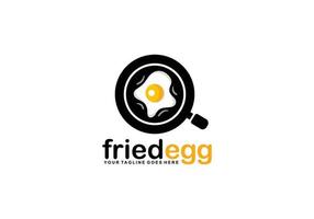 Fried egg logo design vector