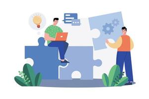 Teamwork Illustration concept. A flat illustration isolated on white background vector