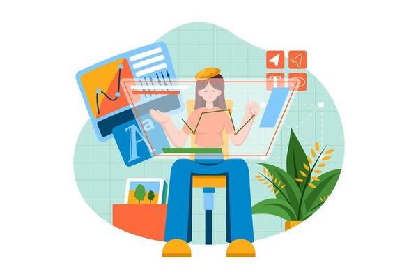 Graphic Designer Illustration concept on white background