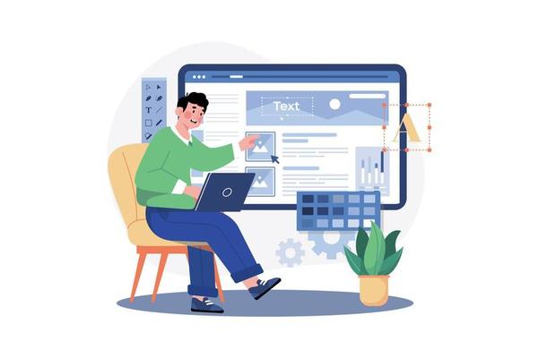 UI Designer Illustration concept on white background