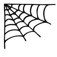 ilustración de tela de araña dibujada a mano simple. lindas imágenes prediseñadas de telaraña. garabato de halloween para impresión, web, diseño, decoración, logotipo vector