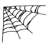 Simple hand drawn spider web illustration. Cute gossamer clipart. Halloween doodle for print, web, design, decor, logo vector