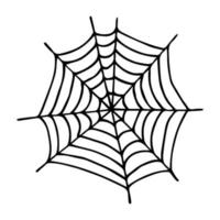 Simple hand drawn spider web illustration. Cute gossamer clipart. Halloween doodle for print, web, design, decor, logo vector