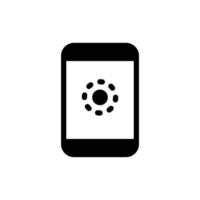 Phone loading icon or on screen finger print in black solid style vector