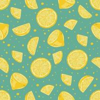 Seamless pattern of hand drawn lemons. Doodle hand drawn pattern vector