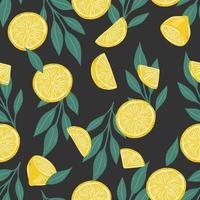 Seamless pattern of hand drawn lemons. Doodle hand drawn pattern vector