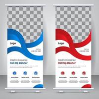 Creative modern roll up banner template design. Elegant business abstract corporate standee X banner layout template. vector