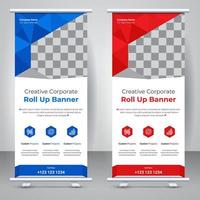 Creative modern roll up banner template design. Elegant business abstract corporate standee X banner layout template. vector