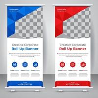 Creative modern roll up banner template design. Elegant business abstract corporate standee X banner layout template. vector