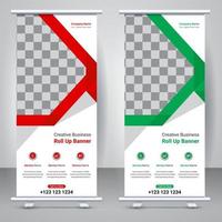 Creative modern roll up banner template design. Elegant business abstract corporate standee X banner layout template. vector